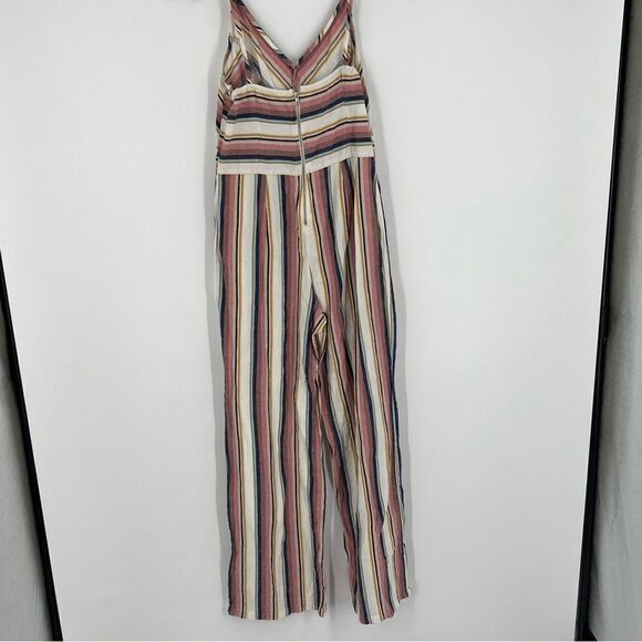 Women’s Wide Leg V Neck Sleeveless Striped Colorful Jumpsuit size M - Picture 2 of 3